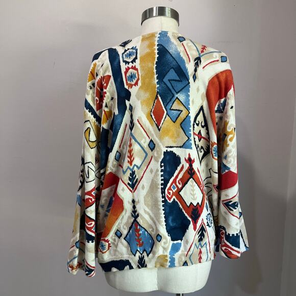 Alfred Dunner Pullover Crewneck Southwestern Embellished Collar Fall Size XL - Picture 3 of 9